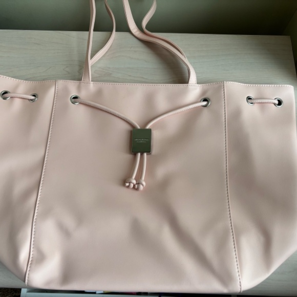New Ralph Lauren Light Pink Faux Leather Designer Tote - Picture 1 of 7
